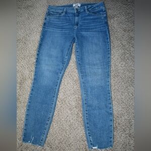 PAIGE Women's Hoxton Crop High Rise Skinny in Bliss Distressed